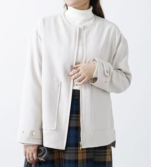 BELLUNA（ベルーナ）の「ポケット使いショートブルゾンジャケット（ハーフコート）」｜詳細画像