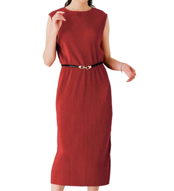 プリーツプリーズ 赤ワンピース ショートボレロセット！！ プリーツ