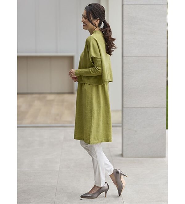 BELLUNA（ベルーナ）の「リブ使いベストデザインニットアンサンブル（チュニック）」｜詳細画像