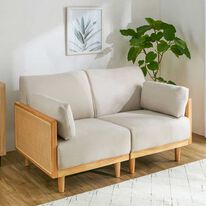 iellio（イエリオ）の「ラタン調ワイドボリュームソファ＜2人掛ソファ＞（ソファ）」