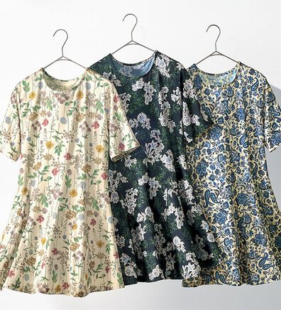 BELLUNA（ベルーナ）の「【接触冷感】フレアーシルエットプリントチュニック（チュニック）」