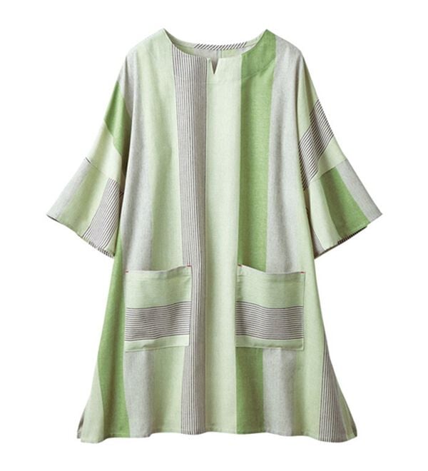 「【３色組】サラッと家事も快適！７分袖かっぽう（パジャマ・ルームウェア）」｜詳細画像