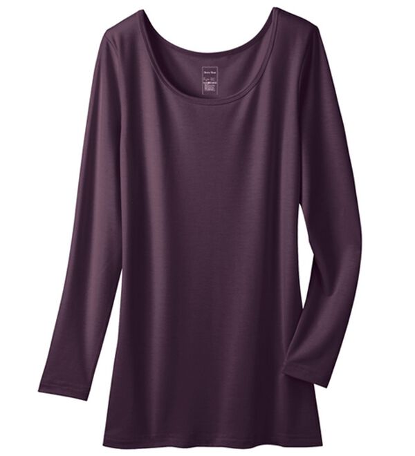 LAVIENNE（ラヴィエンヌ）の「＋５．２度のあったかインナー　ベリーヒート　クルーネック９分袖（肌着・インナーウェア）」｜パープル