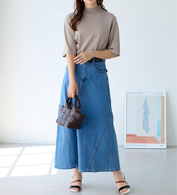 BELLUNA（ベルーナ）の「Ｔシャツが苦手な方に！ひんやり綿混ニットＴ【選べるデザイン】（ニット・セーター）」｜詳細画像