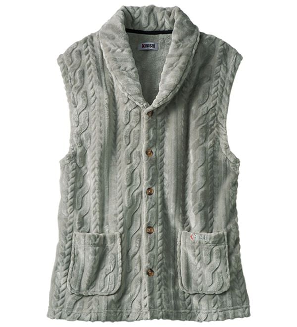 「【２色組】＜カンサイ＞軽やか暖かルームベスト（メンズルームウェア）」｜詳細画像