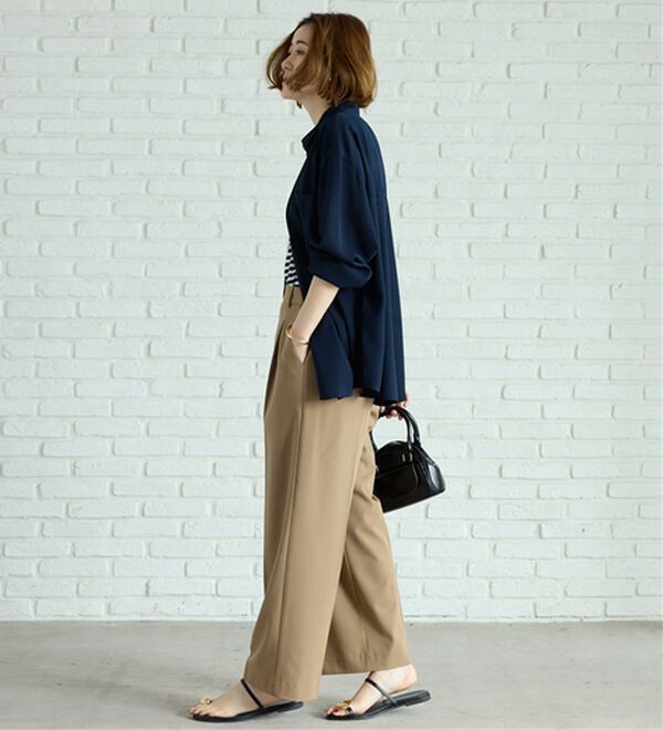 BELLUNA（ベルーナ）の「イージーケア！とろみ素材ビッグシャツ（シャツ）」｜詳細画像