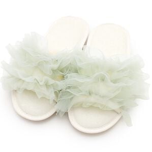 iellio（イエリオ）の「ミルフィーユフリルルームシューズ（スリッパ・ルームシューズ）」｜ミント