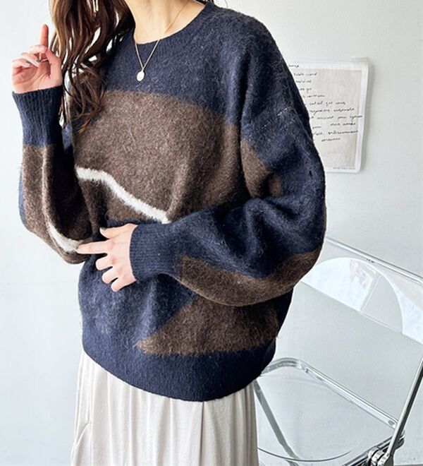 GeeRA（ジーラ）の「ニュアンス柄ジャカードニット（ニット・セーター）」｜詳細画像