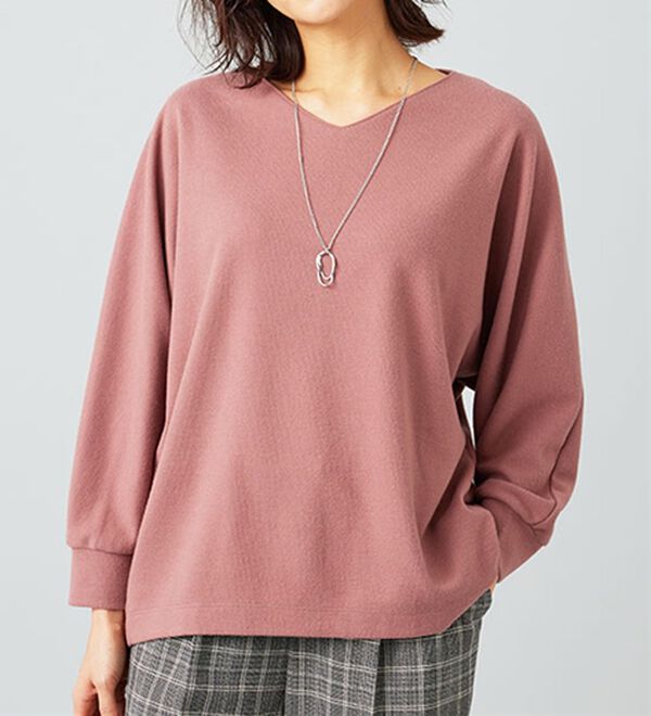 BELLUNA（ベルーナ）の「【2点セット】ネックレス付ジャカード素材プルオーバー（カットソー）」｜詳細画像