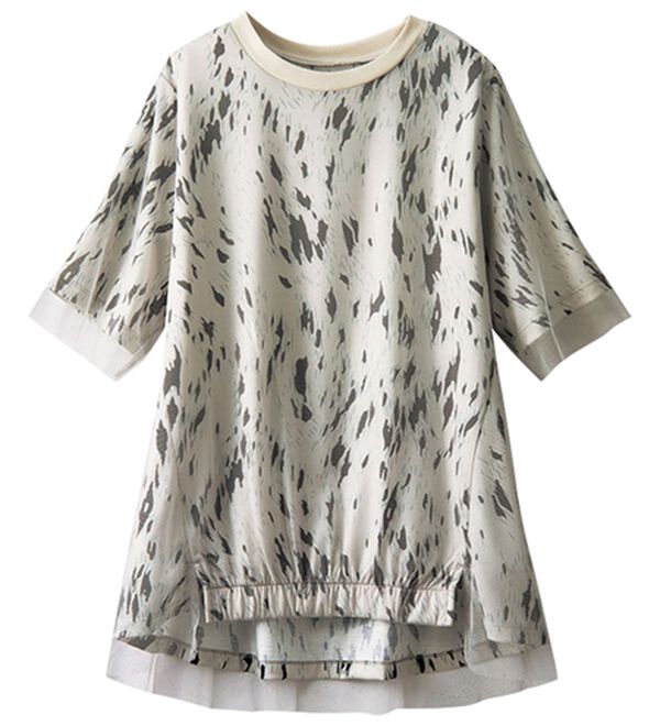 BELLUNA（ベルーナ）の「チュール重ねアニマルプリントプルオーバー（カットソー）」｜詳細画像