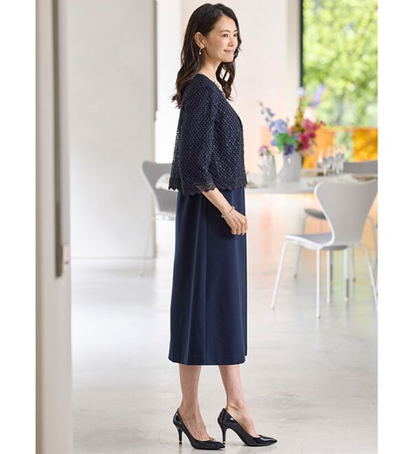 BELLUNA（ベルーナ）の「上品レースジャケットワンピースアンサンブル（ワンピースセットスーツ）」｜詳細画像