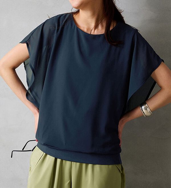 RANAN（ラナン）の「シフォン使いふんわり袖プルオーバー（カットソー）」｜詳細画像