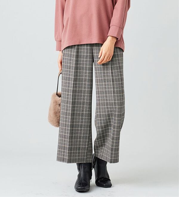 BELLUNA（ベルーナ）の「サマ見え（ウォーム）ベルト付ワイドパンツ（ワイドパンツ・ガウチョ）」｜詳細画像
