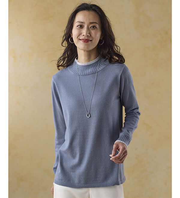 BELLUNA（ベルーナ）の「チクチクしない！ラメ入りウォッシャブルセーター（ニット・セーター）」｜詳細画像