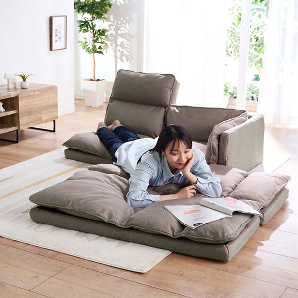 iellio（イエリオ）の「リクライニングフロアコーナーソファ＜ローソファ・ハイバック・リクライニングソファ・２人掛け・３人掛け・引っ越し・新生活＞（ソファ）」｜詳細画像