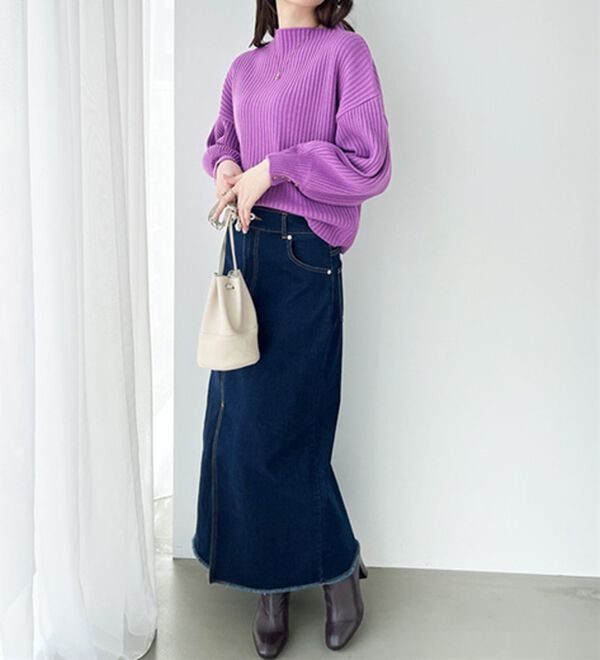 GeeRA（ジーラ）の「袖ボタンボトルネックリブニット（ニット・セーター）」｜詳細画像