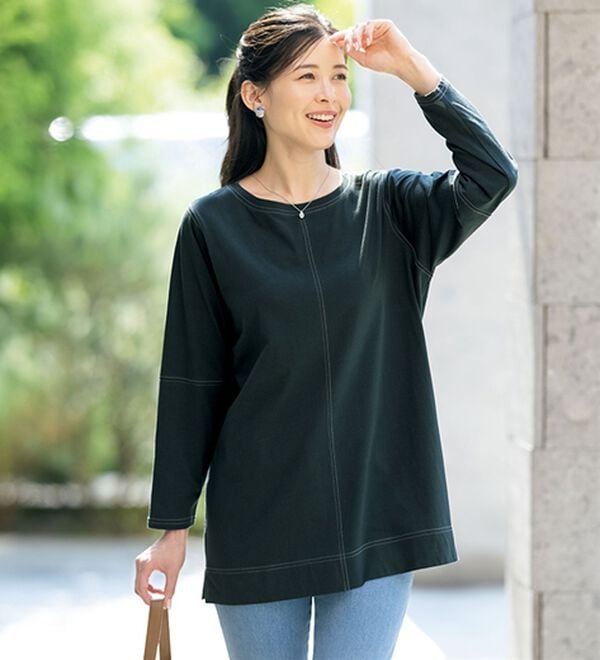 ルフラン（ルフラン）の「【４色組】もう汗らない！ステッチＴシャツ（Tシャツ）」｜詳細画像