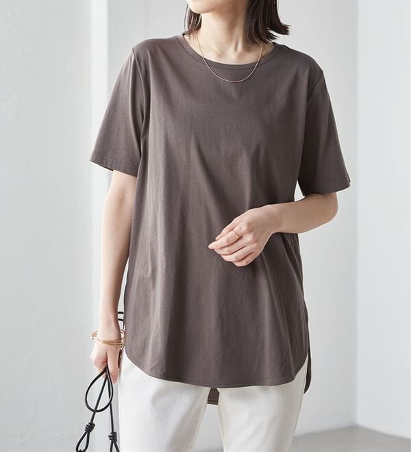 RANAN（ラナン）の「＜ＢＣ＞綿１００％ひんやりラウンドヘムプルオーバー（カットソー）」｜詳細画像