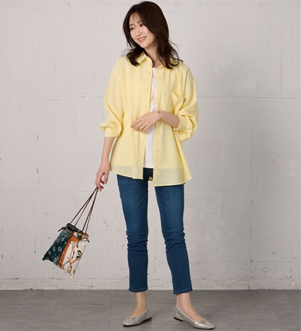 BELLUNA（ベルーナ）の「イージーケア！とろみ素材ビッグシャツ（シャツ）」｜詳細画像