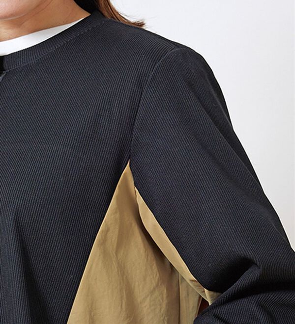 BELLUNA（ベルーナ）の「【Ｌａｇｒｉｌｕａ】異素材切替バックフレアー配色カーディガン（その他カーディガン）」｜詳細画像