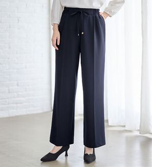 Viola e Viola（ヴィオラ エ ヴィオラ）の「らくキレイストレッチワイドパンツ（ワイドパンツ・ガウチョ）」｜ネイビー