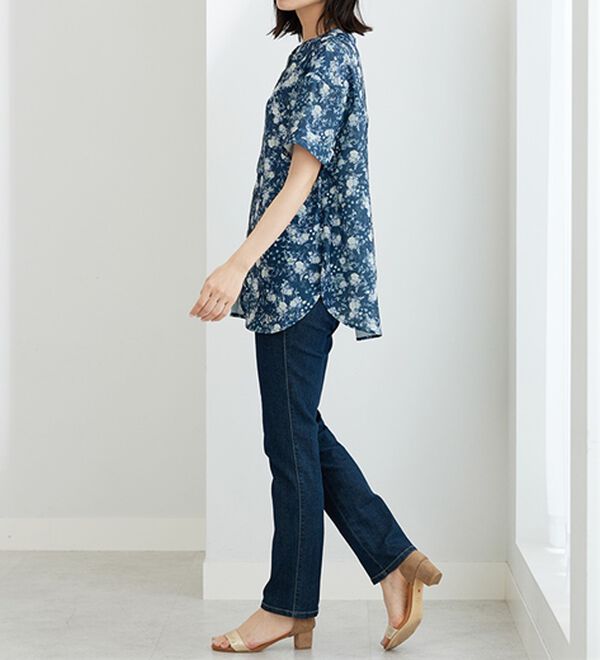 BELLUNA（ベルーナ）の「〈日比谷花壇〉バンドカラーチュニック（チュニック）」｜詳細画像