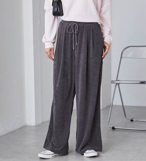 RANAN（ラナン）の「リブタックワイドイージーパンツ（その他パンツ）」｜チャコール