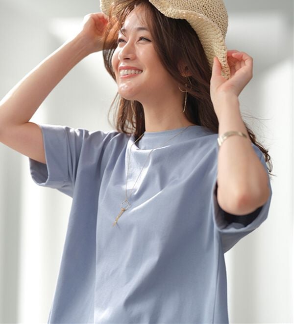 BELLUNA（ベルーナ）の「ヒンヤリ実感！大人顔サマ見えゆったりＴシャツ（Tシャツ）」｜詳細画像