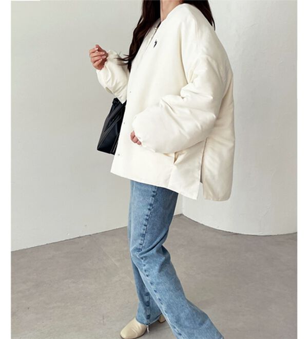 GeeRA（ジーラ）の「【U.S. POLO ASSN.】 ノーカラー中わたブルゾン（ハーフコート）」｜詳細画像