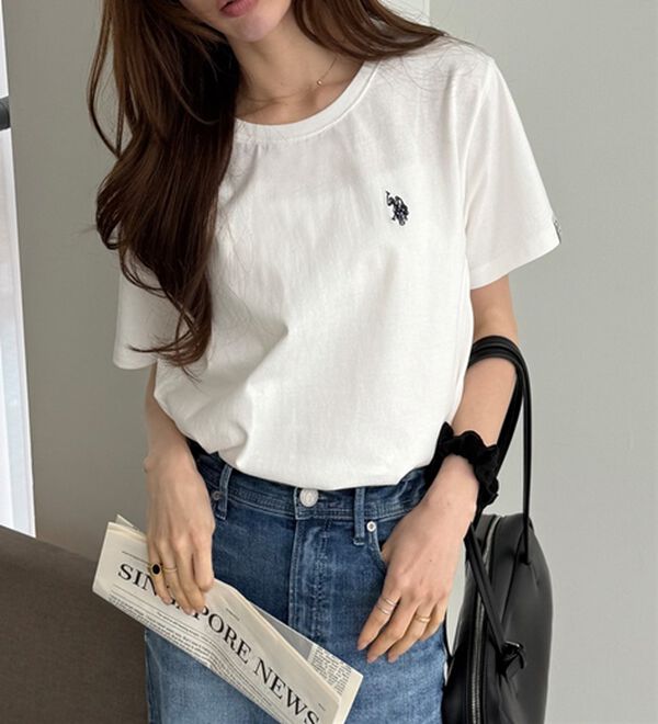 GeeRA（ジーラ）の「【ＵＳ．ＰＯＬＯ．ＡＳＳＮ】接触冷感ワンポイント刺繍Ｔシャツ（Tシャツ）」｜詳細画像