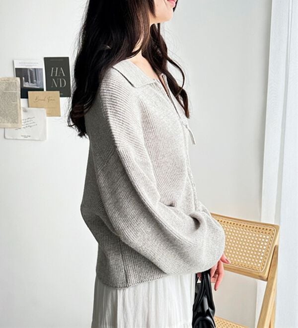 GeeRA（ジーラ）の「ダブルジップニットカーデ（ニットカーディガン）」｜詳細画像