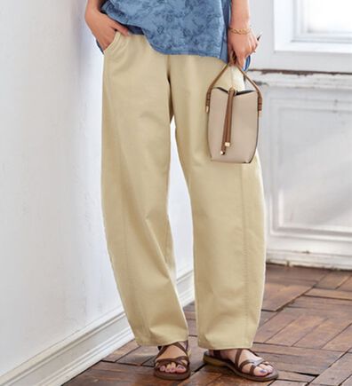 BELLUNA（ベルーナ）の「＜＆ｃｏｃｏｃｈｉ＞短めトップスに合わせる洗い加工ゆったりコクーンパンツ（フルレングスパンツ）」