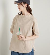 BELLUNA（ベルーナ）の「抗菌防臭綿１００％切替デザインプルオーバー（カットソー）」