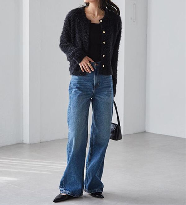 RANAN（ラナン）の「ゴールド調ボタンラメシャギーカーディガン（ニットカーディガン）」｜詳細画像