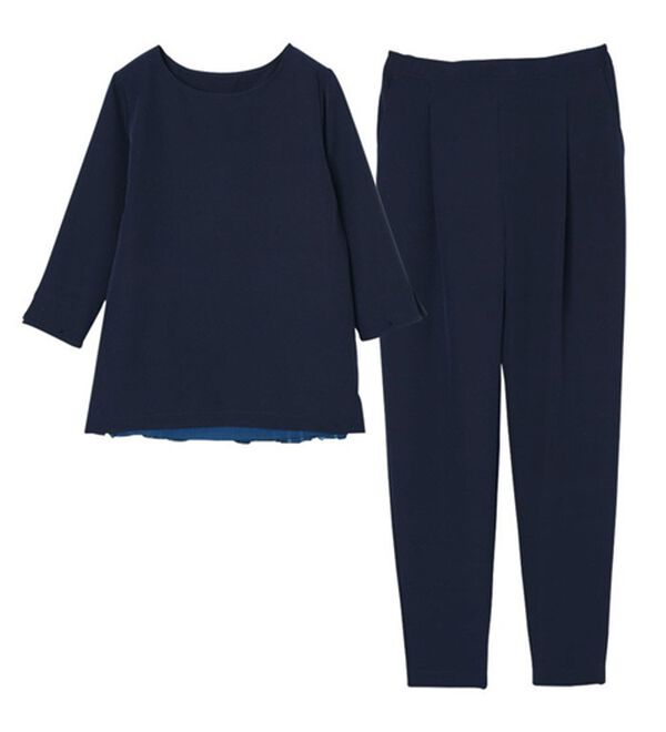 RANAN（ラナン）の「楽ちんキレイ見え！バックプリーツセットアップ（ブラウススーツ）」｜詳細画像