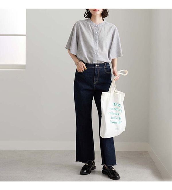 GeeRA（ジーラ）の「フレアー袖バンドカラーブラウス（ブラウス）」｜詳細画像