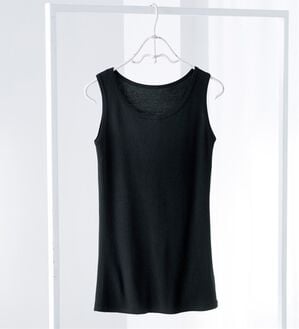 LAVIENNE（ラヴィエンヌ）の「下着に見えない！綿１００％アースカラータンク（肌着・インナーウェア）」｜ブラック