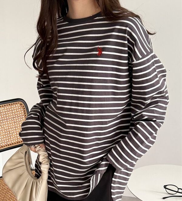 GeeRA（ジーラ）の「【Ｕ．Ｓ．ＰＯＬＯ ＡＳＳＮ】オーバーサイズ刺しゅうロンＴ（カットソー）」｜詳細画像