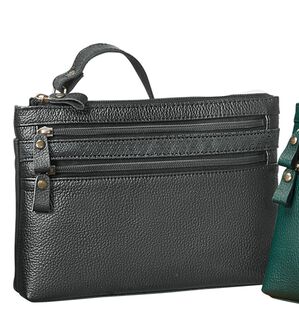 「縁起の良い瓢箪柄印伝と姫路レザーの２ＷＡＹショルダー（メンズショルダーバッグ）」｜ブラック