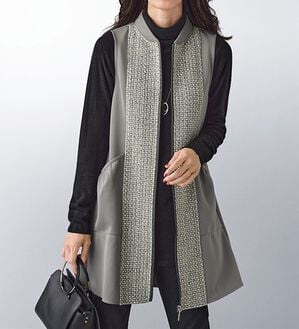 BELLUNA（ベルーナ）の「ツイード調切替デザインベスト（ベスト）」｜詳細画像