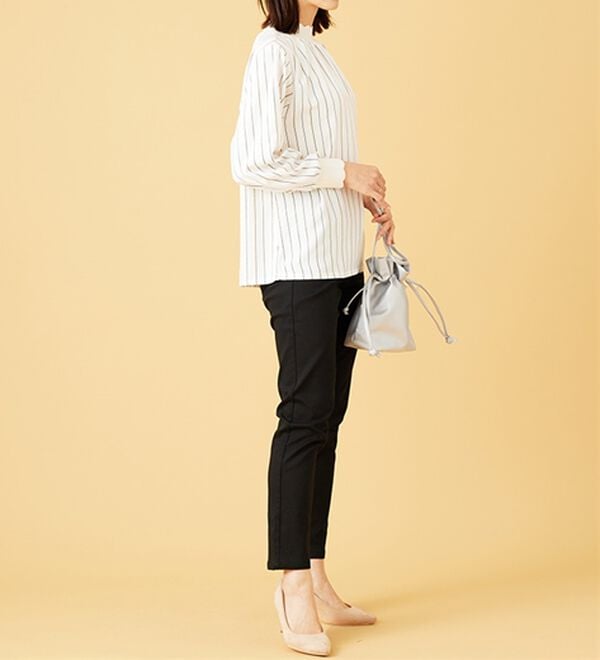 BELLUNA（ベルーナ）の「衿＆袖ニット使い美人顔ブラウス（ブラウス）」｜詳細画像