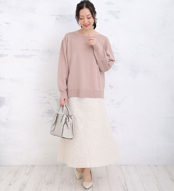 A HAPPY MARILYN（アハッピーマリリン）の「【Ｌ～６Ｌ】花柄キルトＡラインスカート（ロングスカート）」｜詳細画像