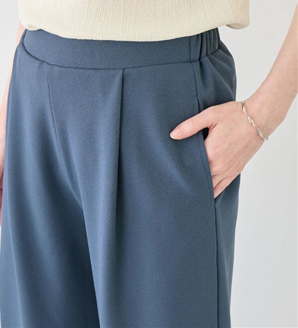 alotta（アロッタ）の「【４つの機能付】ひんやり裾レース楽ちんストレートパンツ（ワイドパンツ・ガウチョ）」｜詳細画像