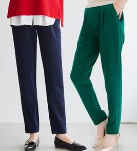 RANAN（ラナン）の「【選べる股下】美脚シルエットタックパンツ（股下６１・６５ｃｍ）（フルレングスパンツ）」