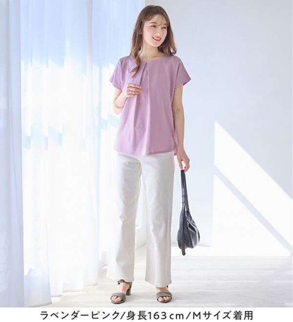 alotta（アロッタ）の「ひんやりタックデザインＴシャツ（カットソー）」｜詳細画像