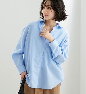 BELLUNA（ベルーナ）の「麻入りイージーケアゆったりシャツ（シャツ）」｜サックス