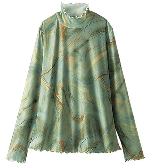 BELLUNA（ベルーナ）の「【重ね着インナー】シアー素材ハイネックインナープルオーバー（カットソー）」｜詳細画像