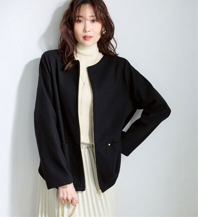 BELLUNA（ベルーナ）の「ウーリッシュ素材！やわらかコクーンジャケット（ハーフコート）」