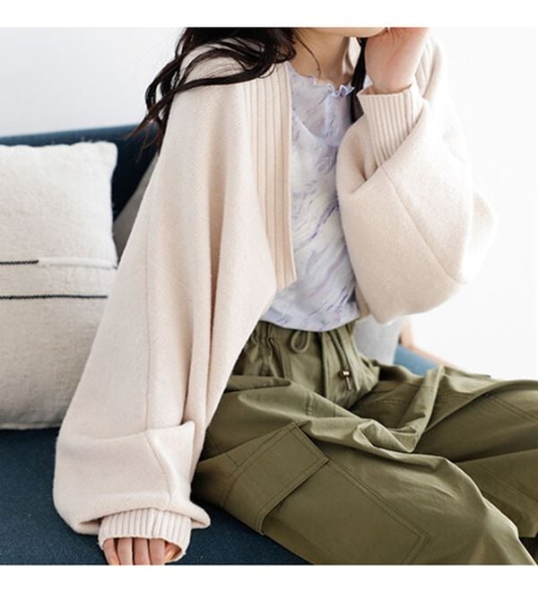 GeeRA（ジーラ）の「ふんわり柔らかニットボレロカーディガン（ニットカーディガン）」｜詳細画像