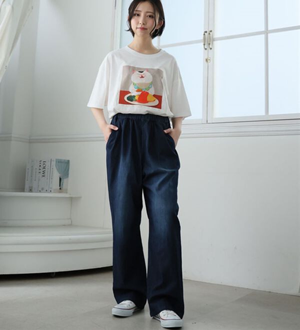 A HAPPY MARILYN（アハッピーマリリン）の「【Ｌ～８Ｌ】伸びるが正義「推し」デニムパンツ（フルレングスパンツ）」｜詳細画像